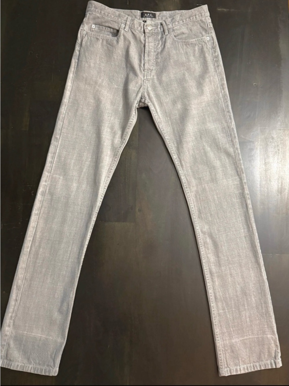 A.P.C. Slim Straight Jeans in Light Gray